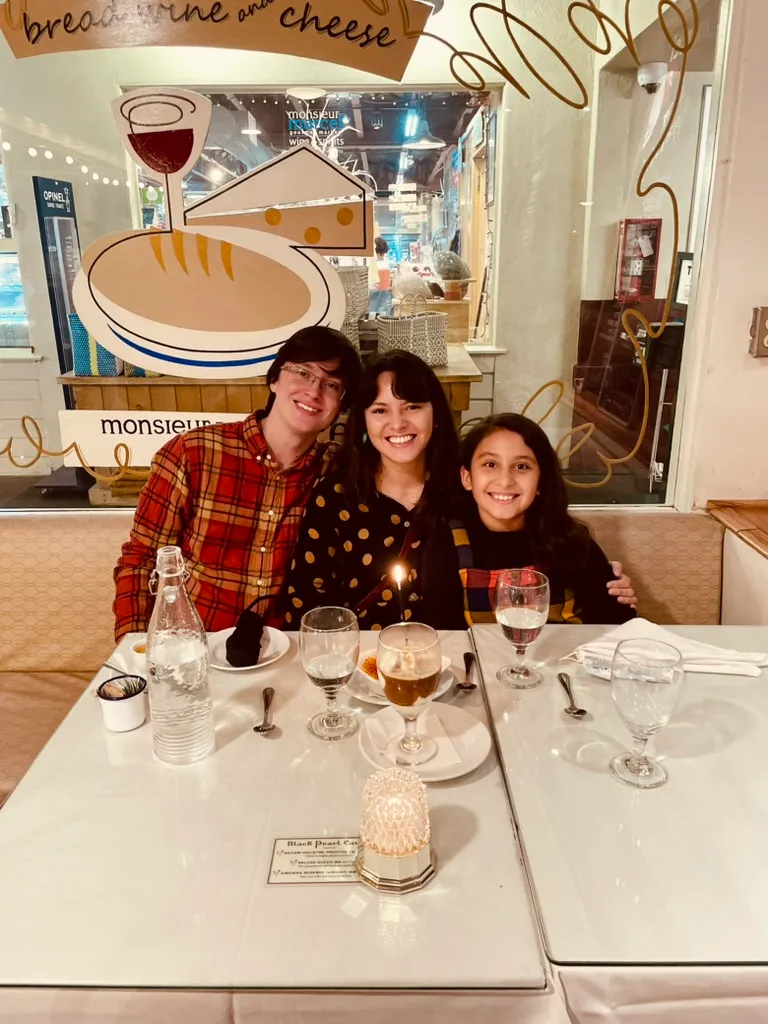 Alex with her family in Los Angeles